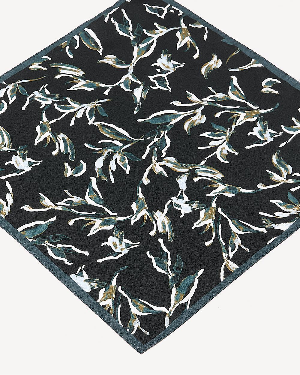 Black Handkerchief with Foliage Pattern