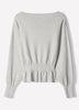 Ladies Knit Sweater Cinched Waist Boat Neck Cotton Blend