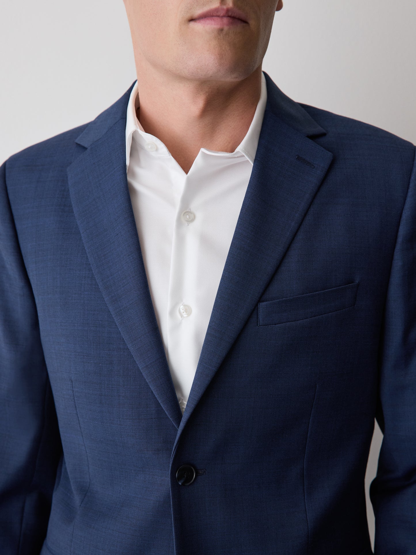 Tailored Wool Blend Men's Woven Blazer