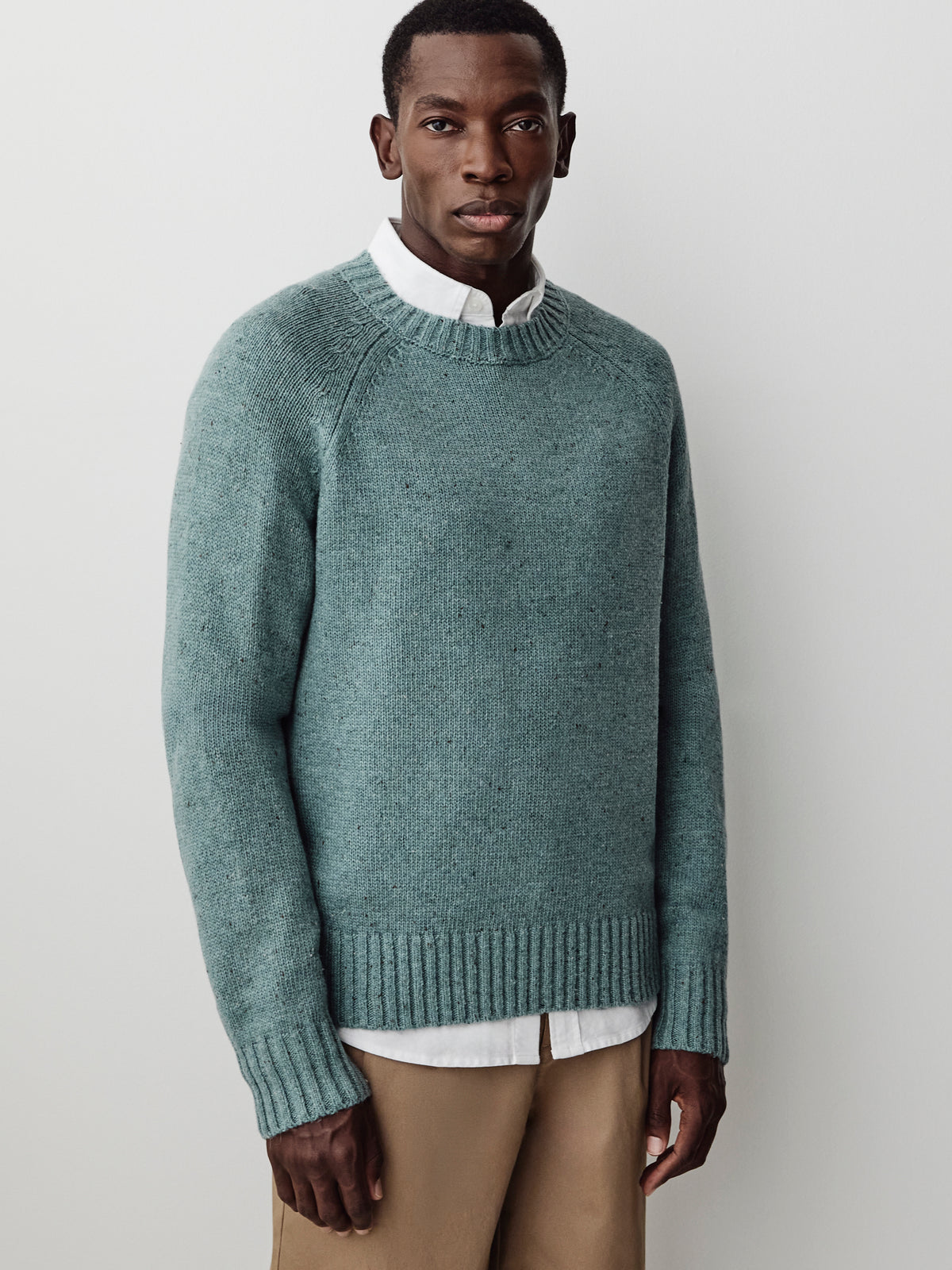 Crew Neck Sweater with Acrylic Cotton Wool Blend