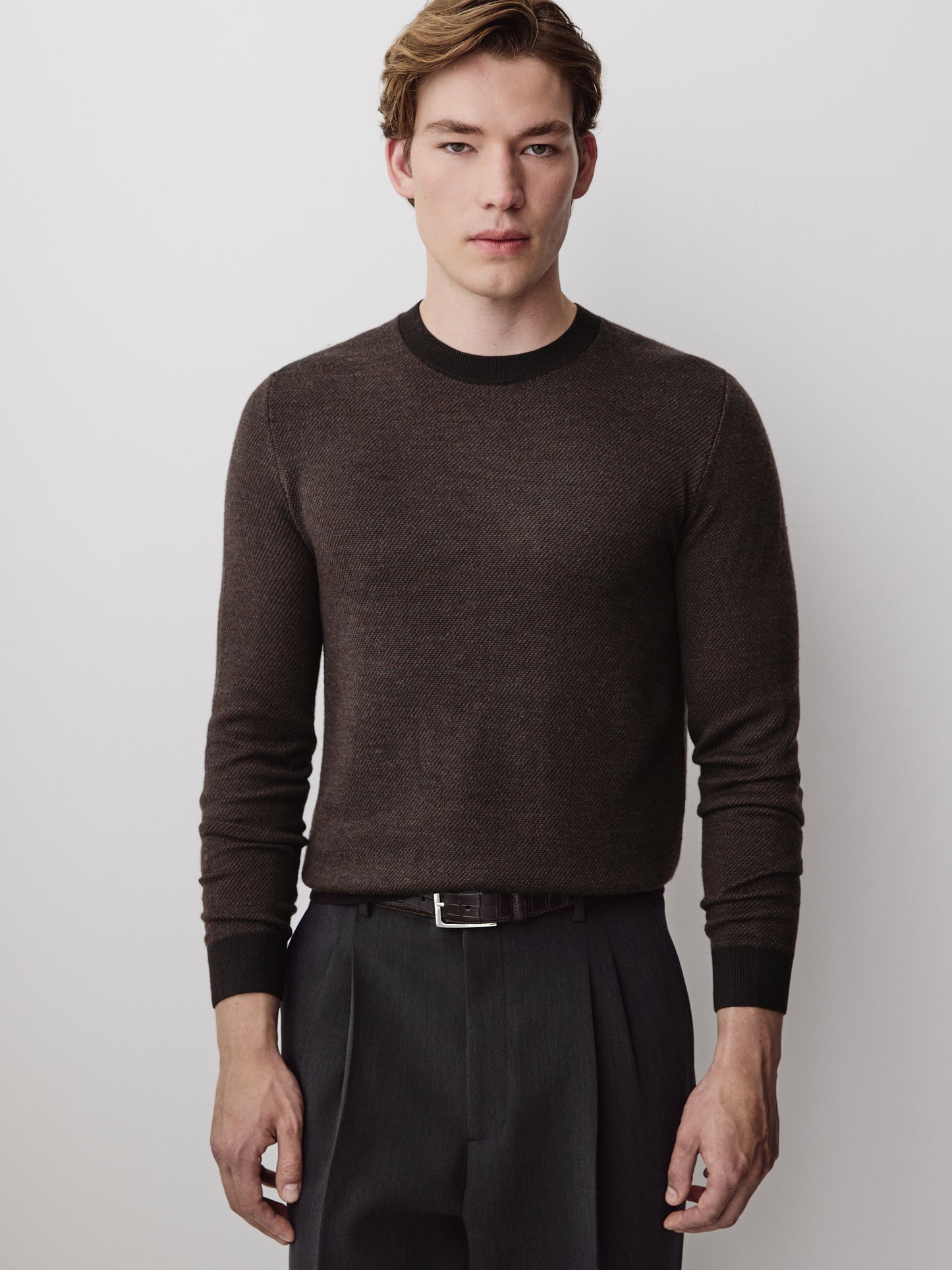 Mens Merino Wool Crewneck Sweater