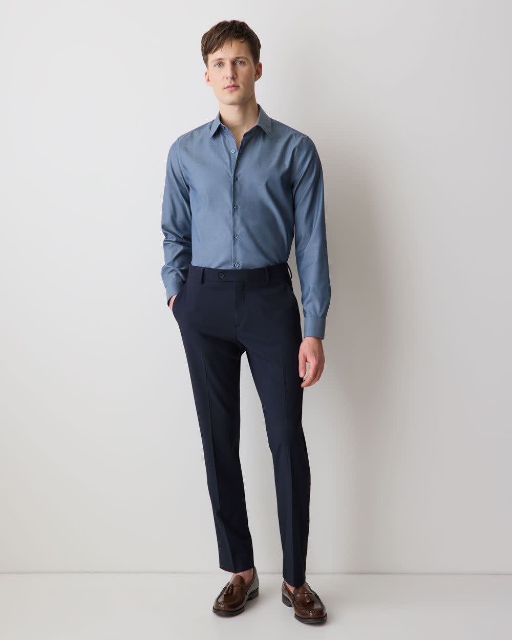 Tailored Fit Denim-Like Dress Shirt