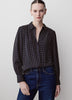 Silky Crepe Long-Sleeve Buttoned-Down Blouse