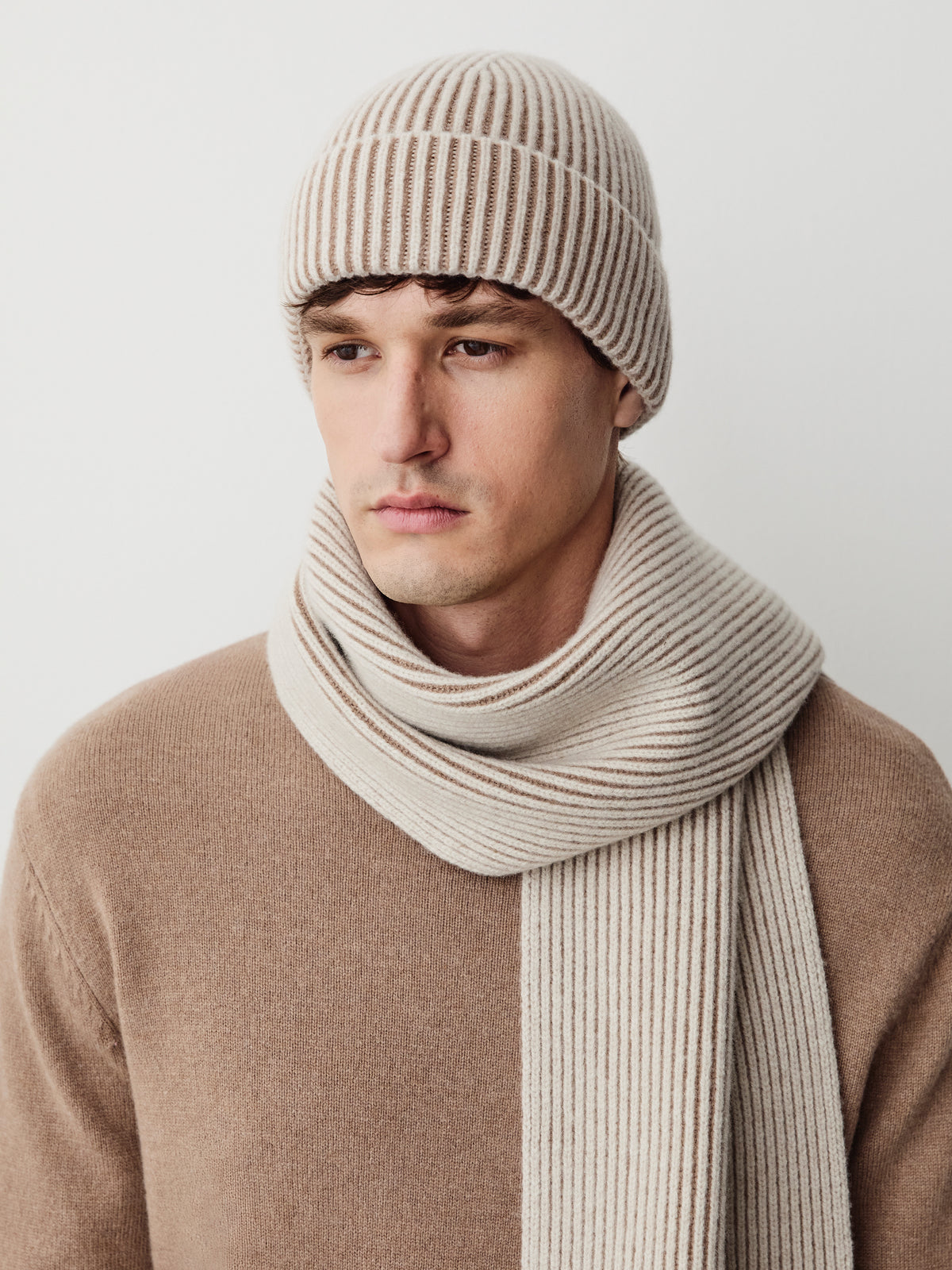 Two-Tone Lambswool Beanie