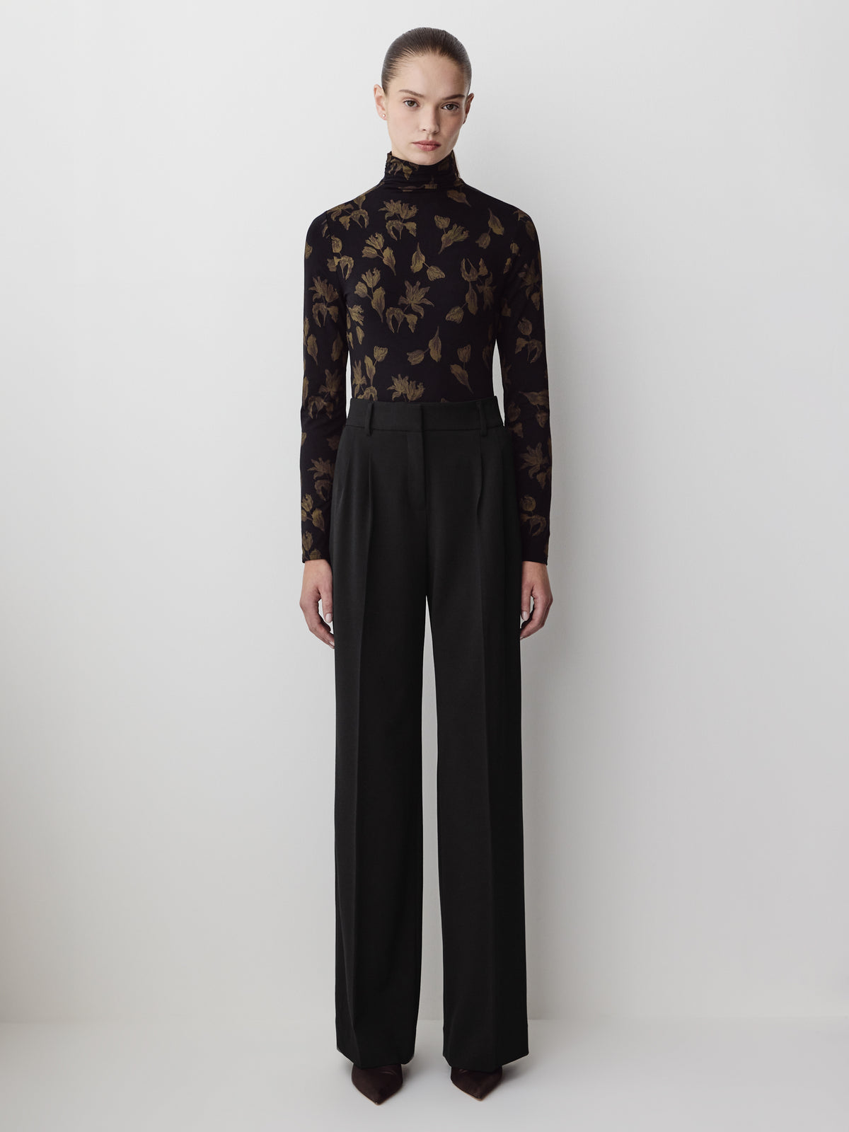 Long-Sleeve Mock-Neck Top