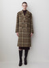 Woven Wool Blend Double-Breasted Long Coat
