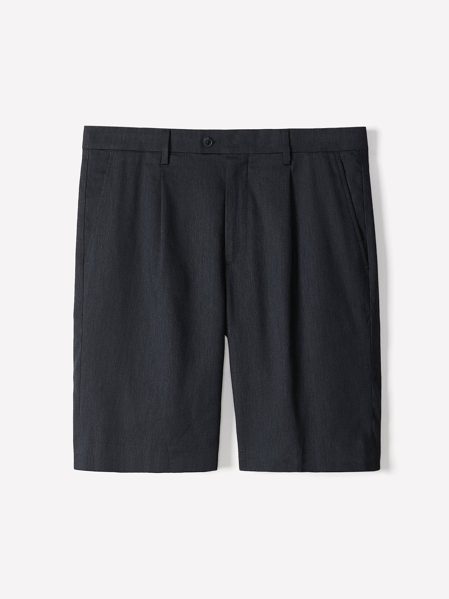 Linen-Blend Pleated Shorts
