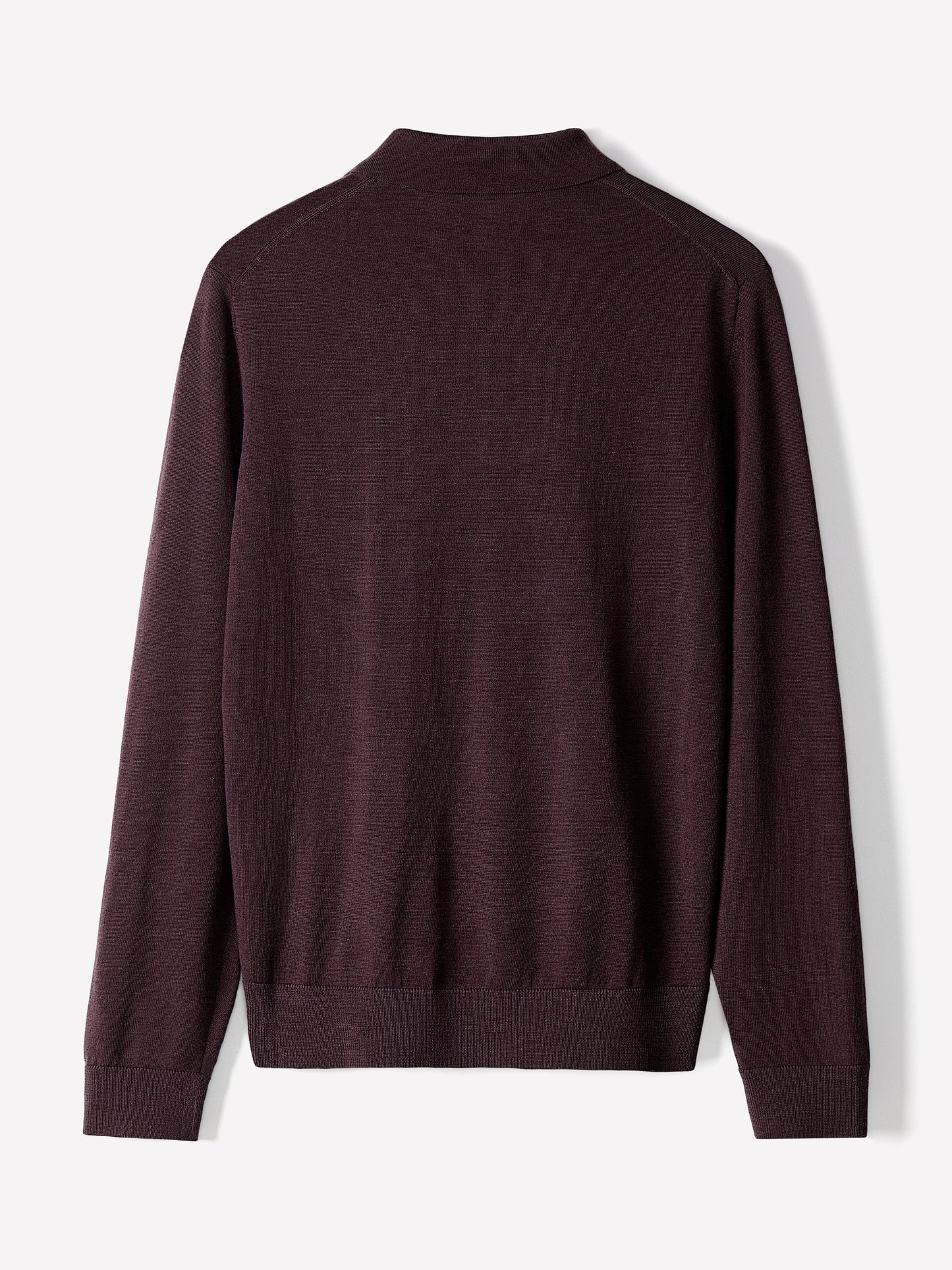 Merino Wool Knit Polo Sweater Long Sleeve