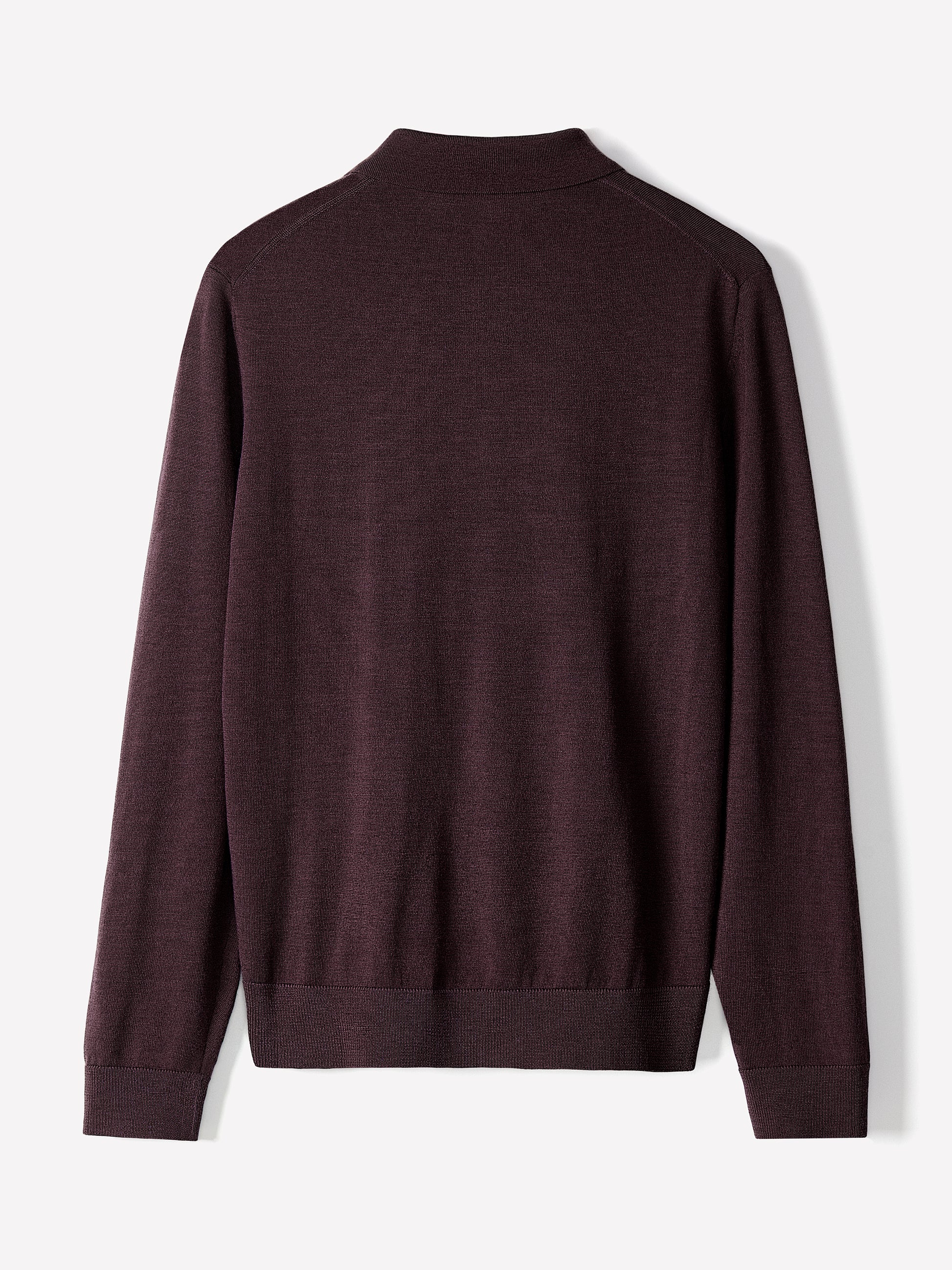 Merino Wool Knit Polo Sweater Long Sleeve