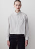 Cropped Oxford Stripe Button-Down Shirt
