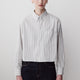 Cropped Oxford Stripe Button-Down Shirt