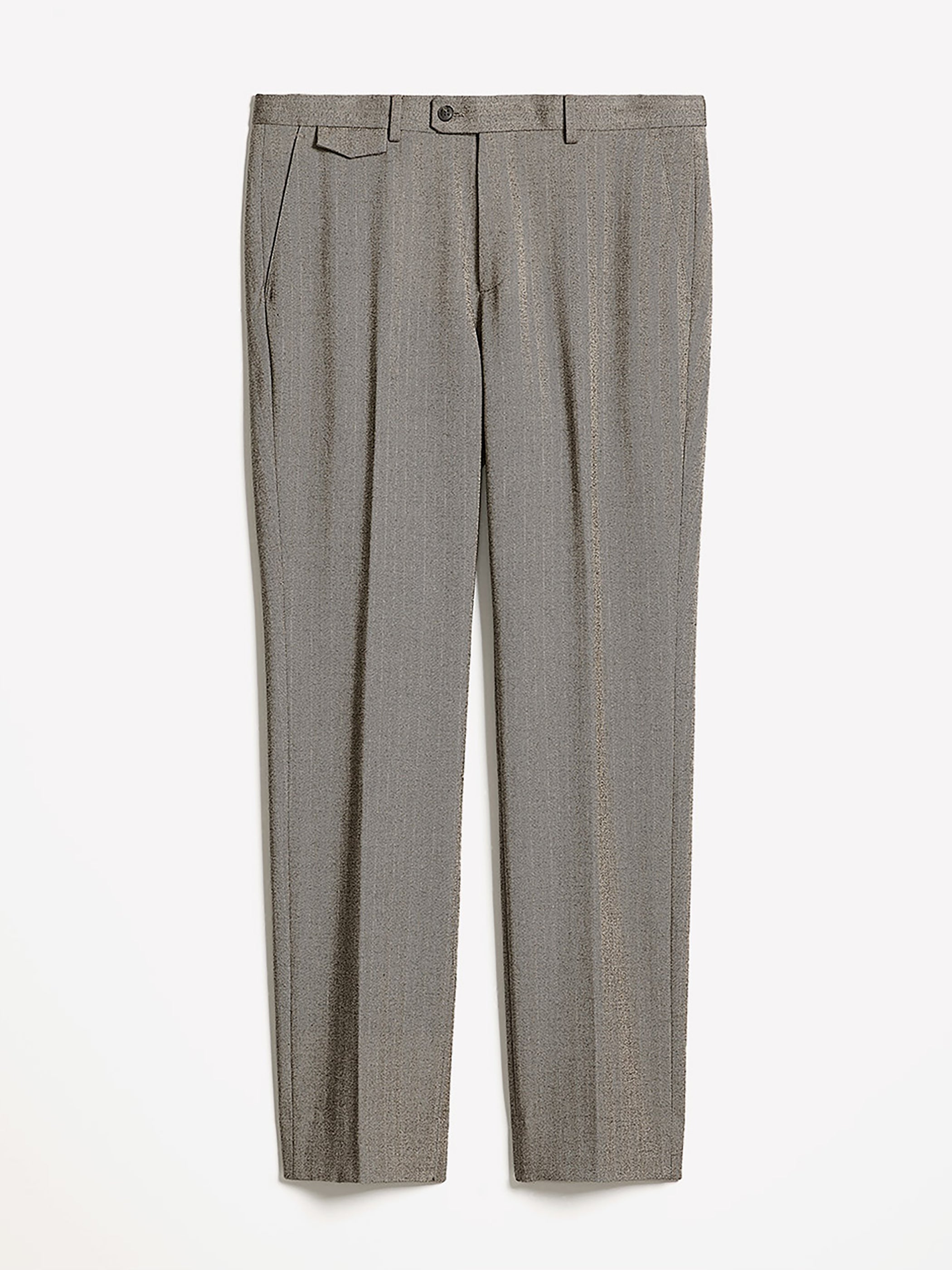 Pantalon de Ville à Chevrons à Coupe Ajustée