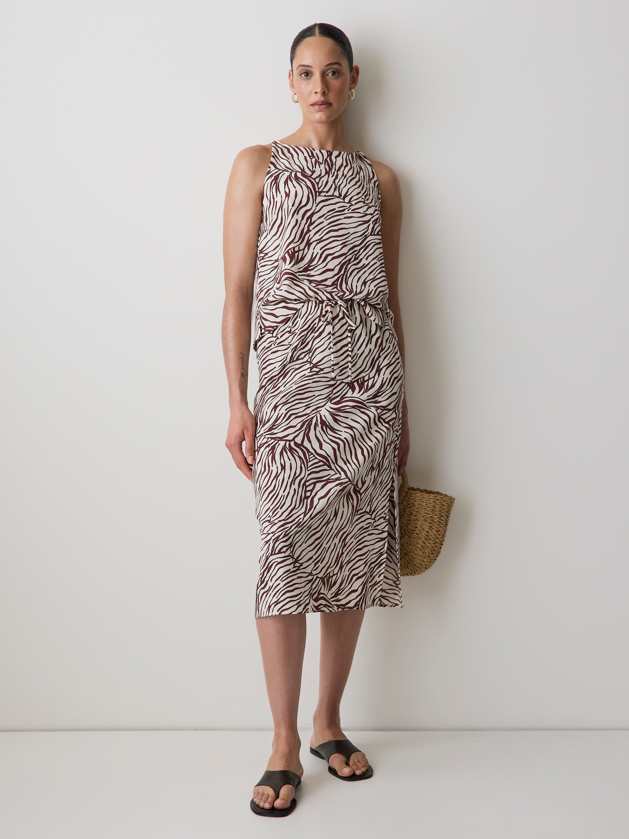 Blouse Sans Manches à Col Rond