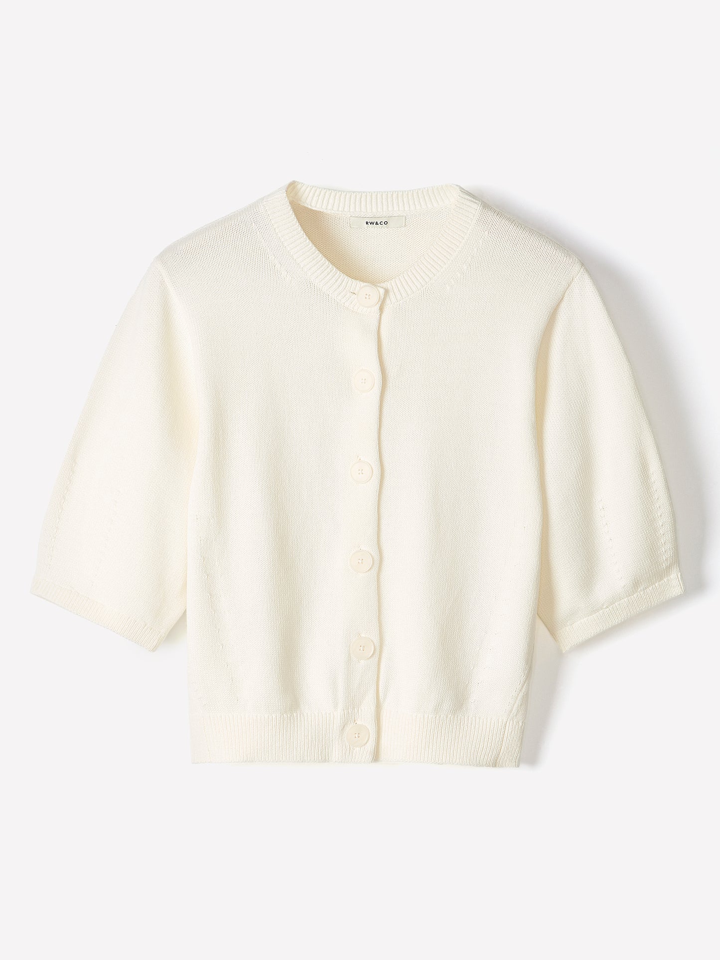 Knit Cotton Cardigan with Elbow Patches