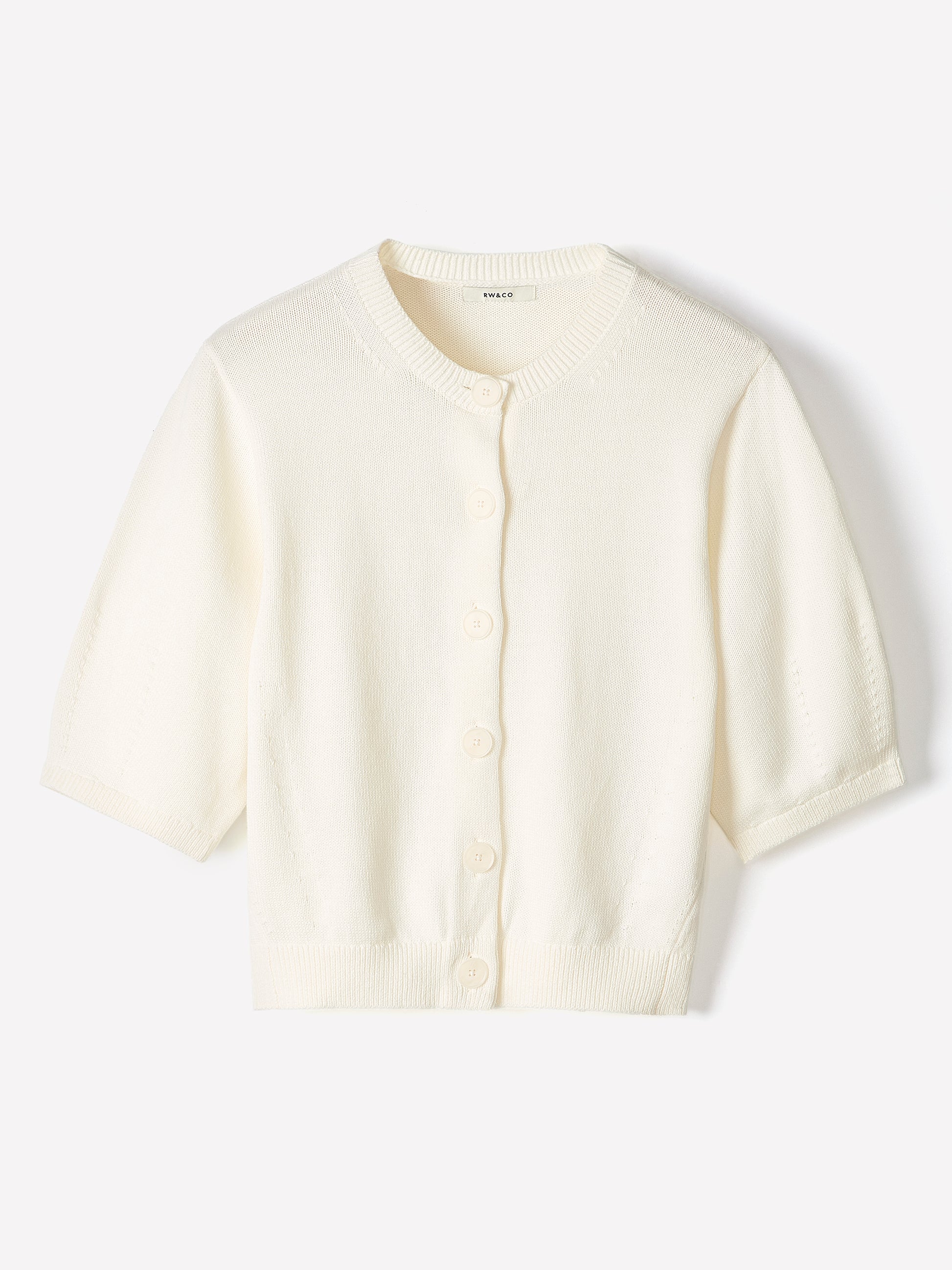 Knit Cotton Cardigan with Elbow Patches