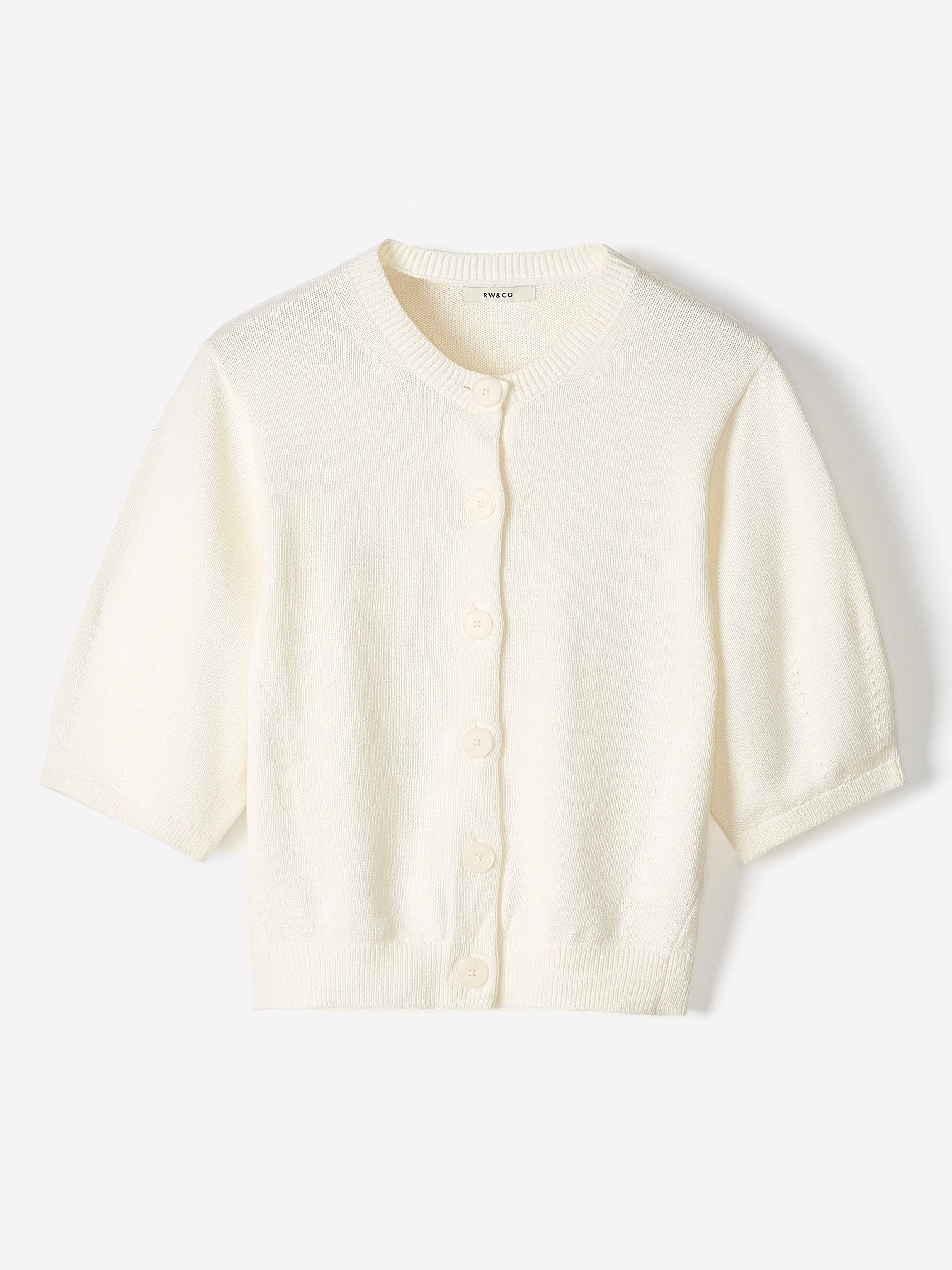 Knit Cotton Cardigan with Elbow Patches