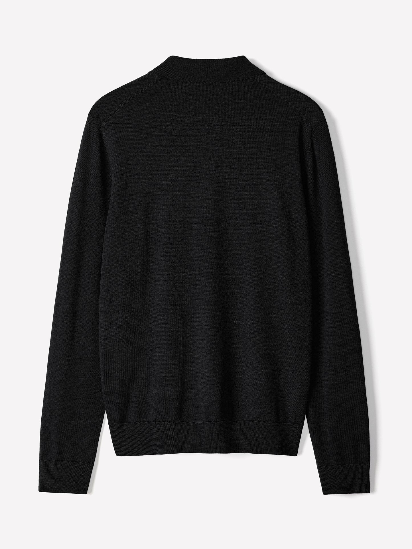 Merino Wool Knit Polo Sweater Long Sleeve