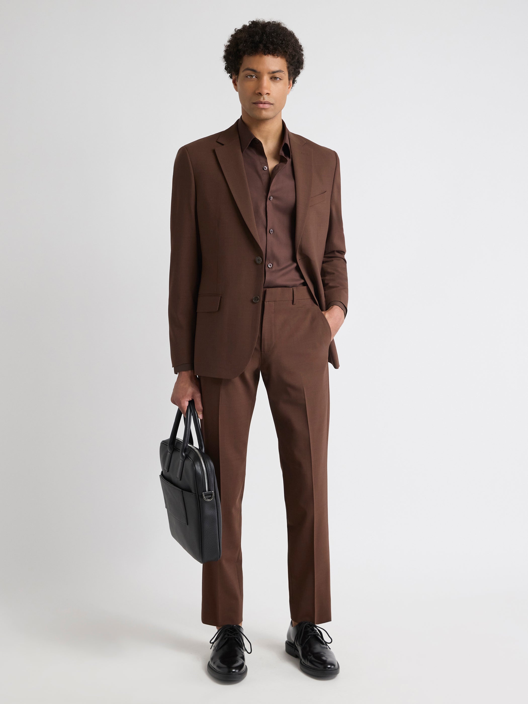 Pantalon de Complet en Laine à Coupe Étroite