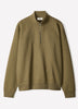 Long-Sleeve Half-Zip Mock-Neck Waffled Sweater