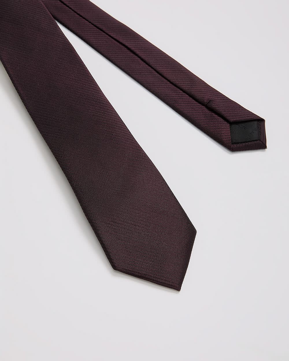 Cravate Étroite Rayée Bourgogne