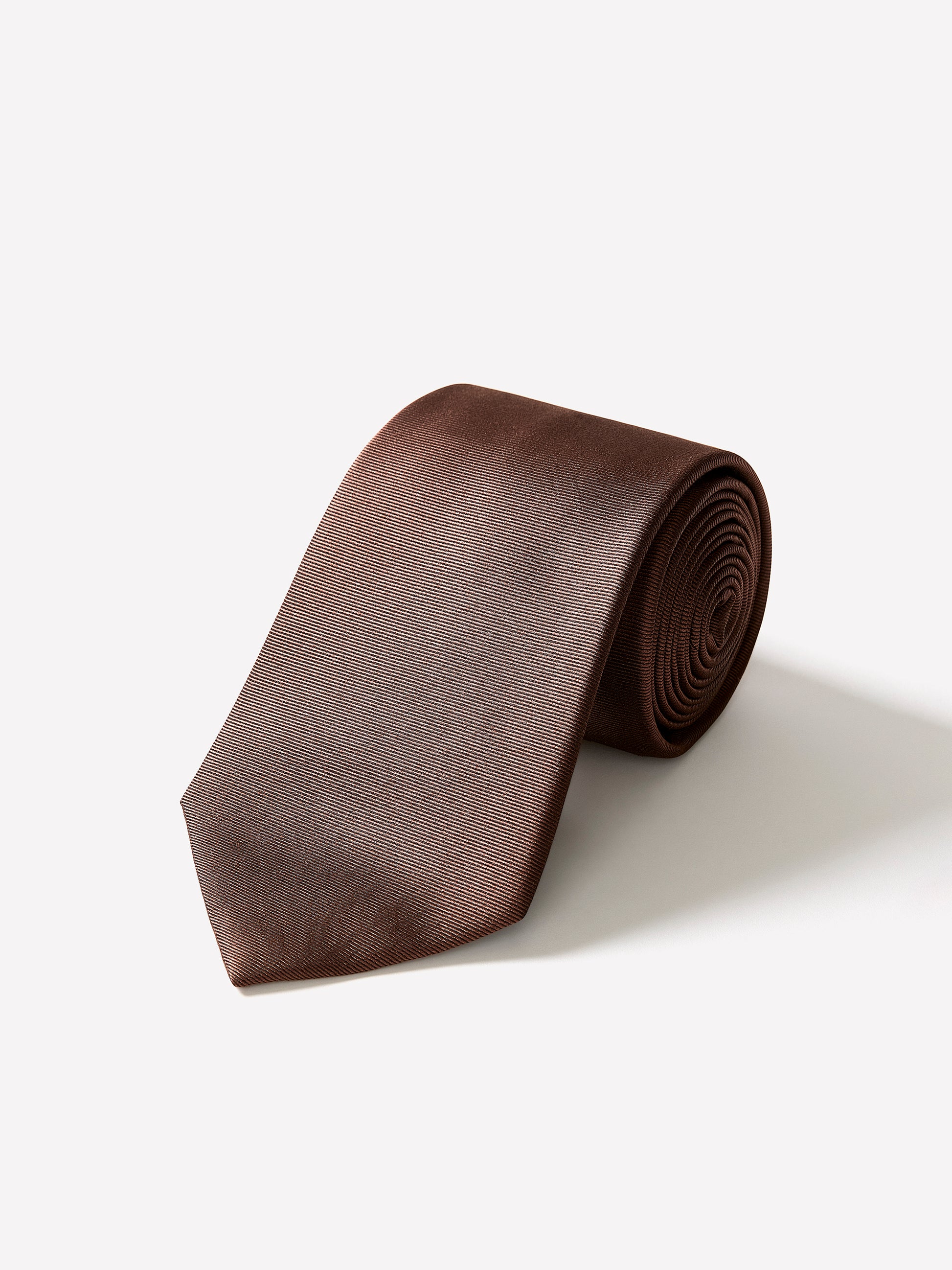 Men's Silk Woven Wide Solid Rust Tie