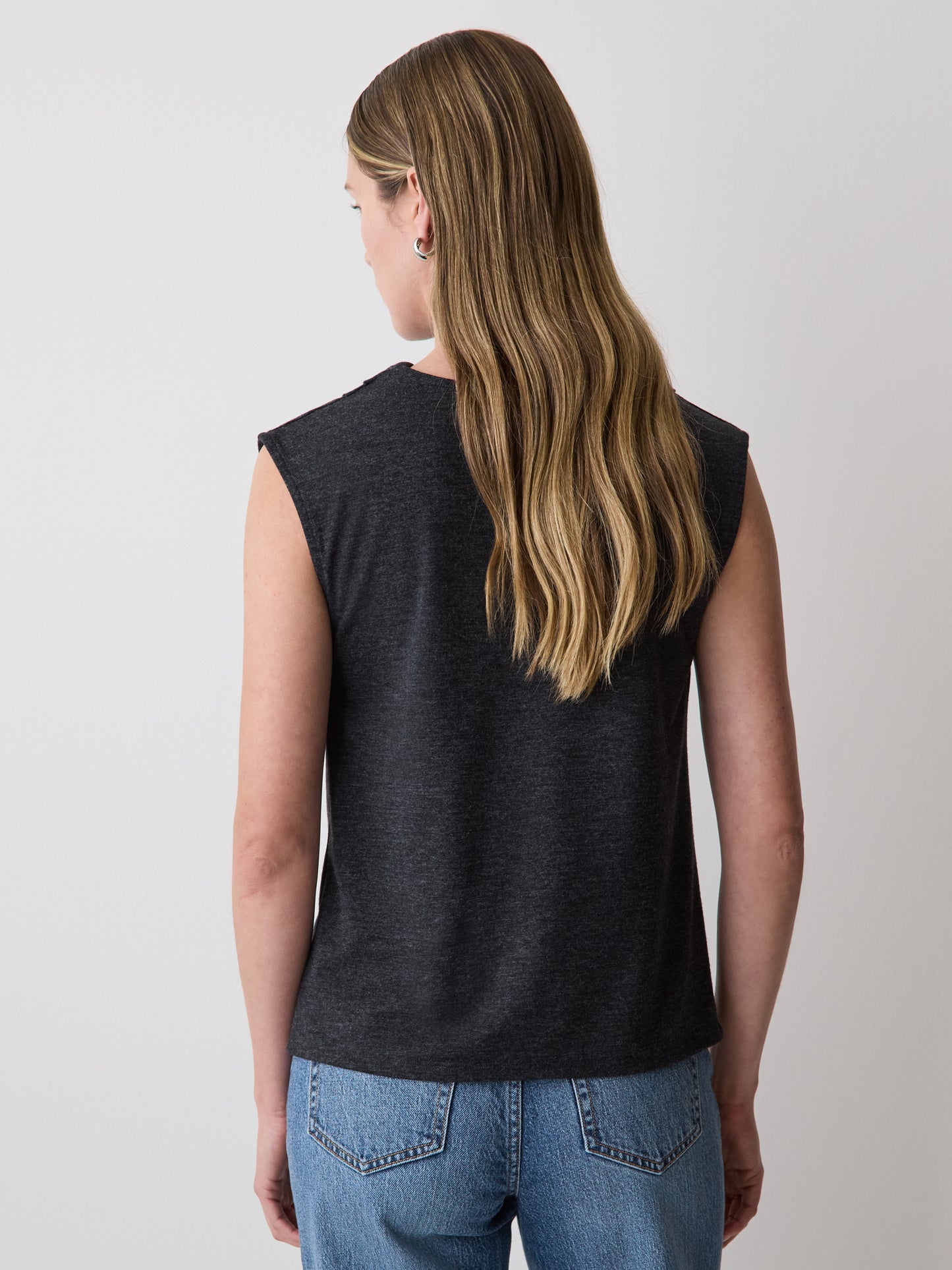 Sleeveless Top with Cowl Neckline
