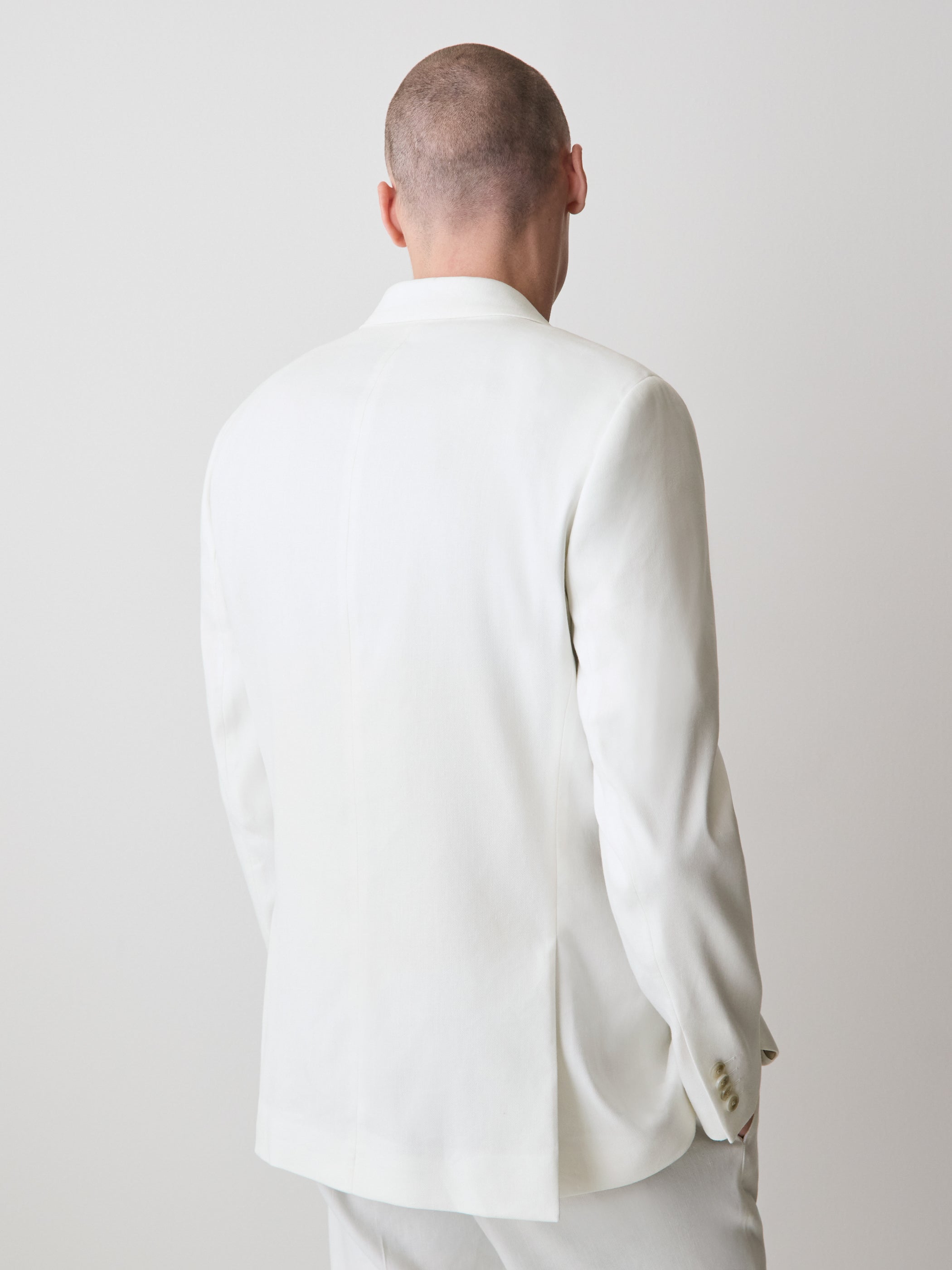 Woven Tailored Linen Blend Blazer
