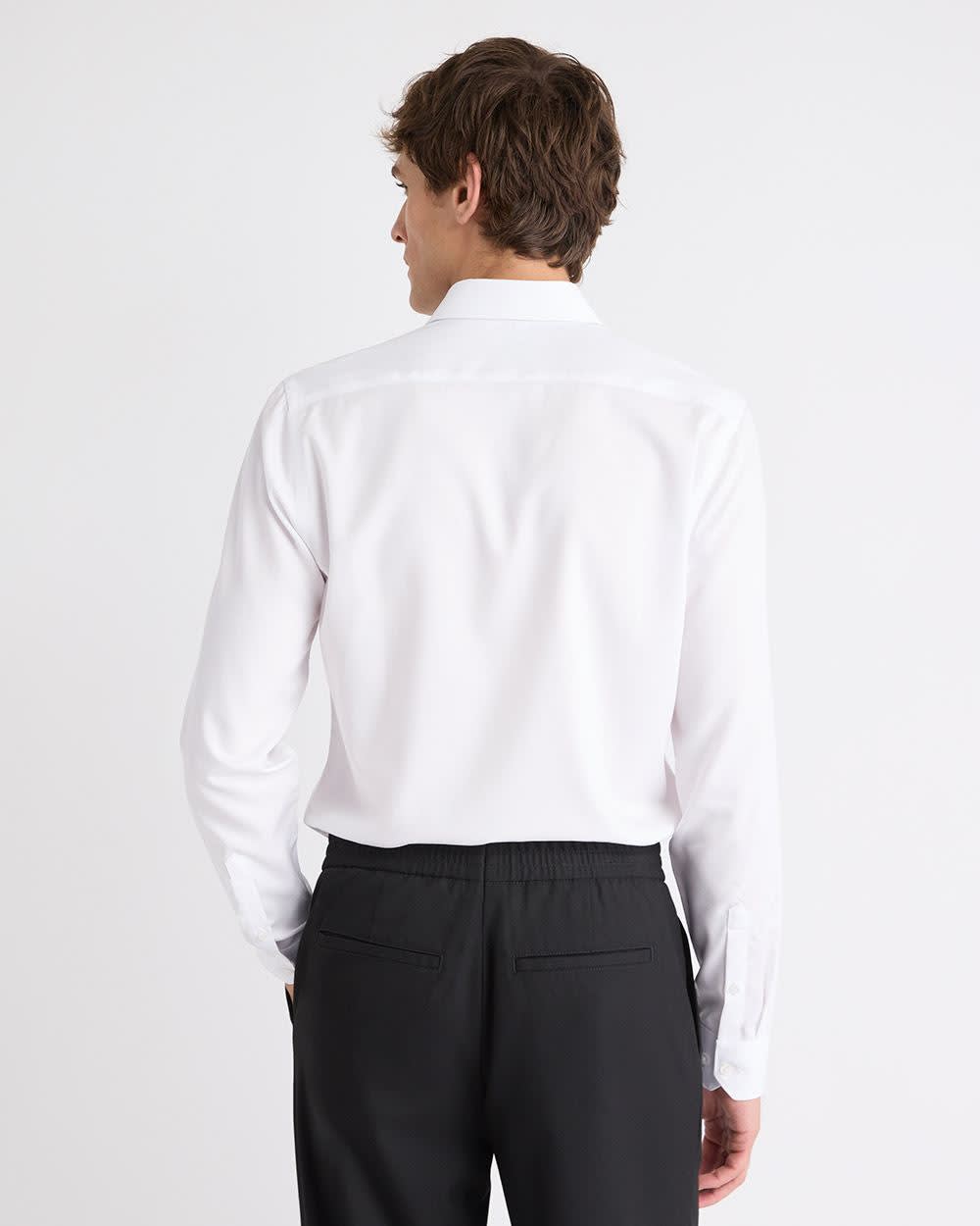 Slim-Fit Solid Cotton Modal Dress Shirt