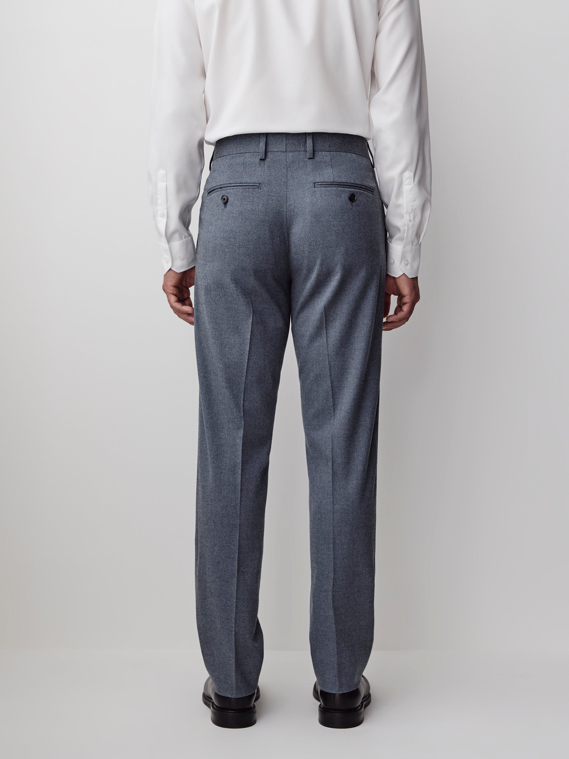 Tailored Brushed Med Blue Woven Pant