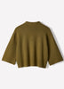 Mock-Neck Sweater with Bell Elbow Sleeves