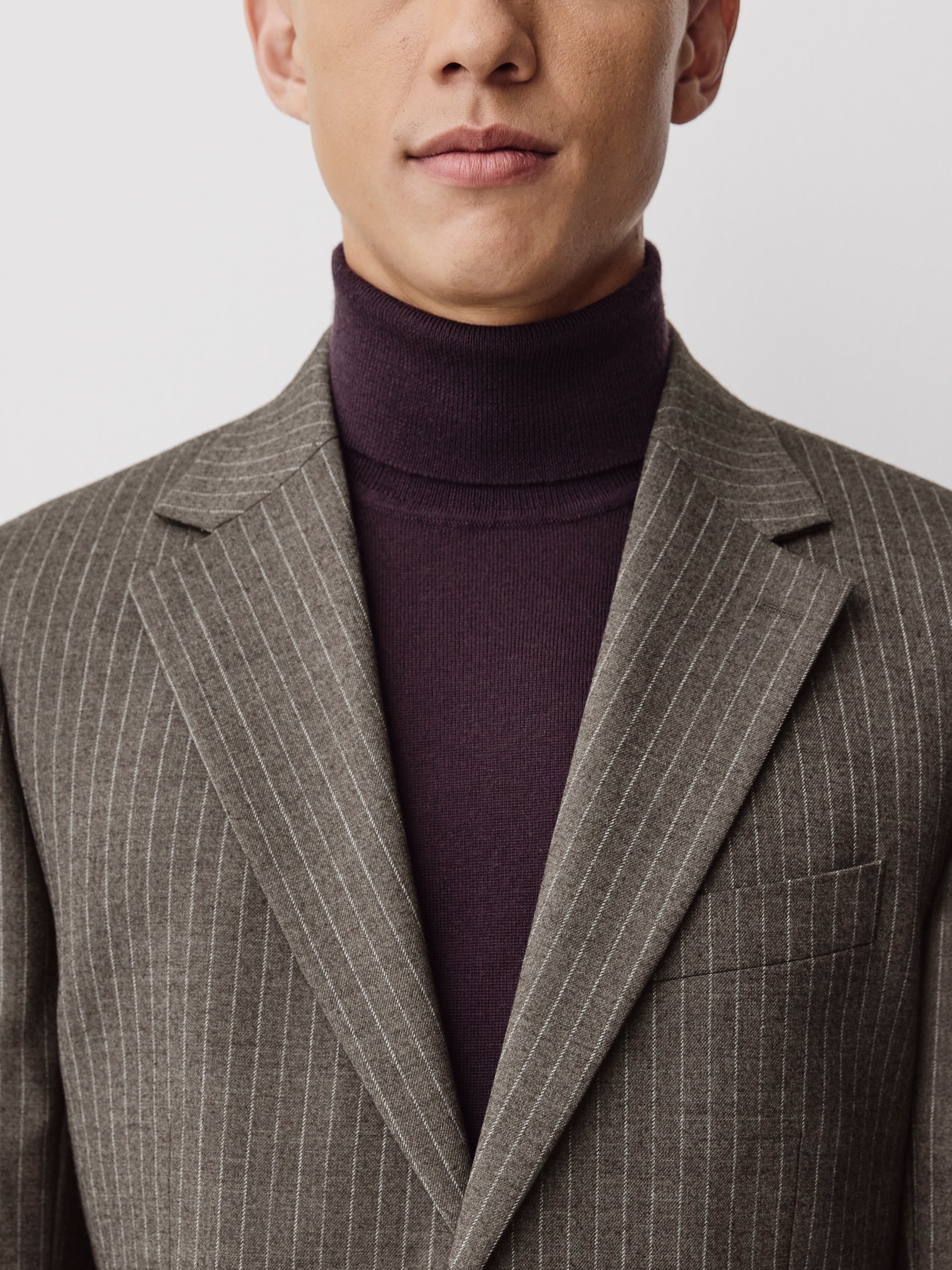 Men's Tailored Wool Blend Pinstripe Blazer