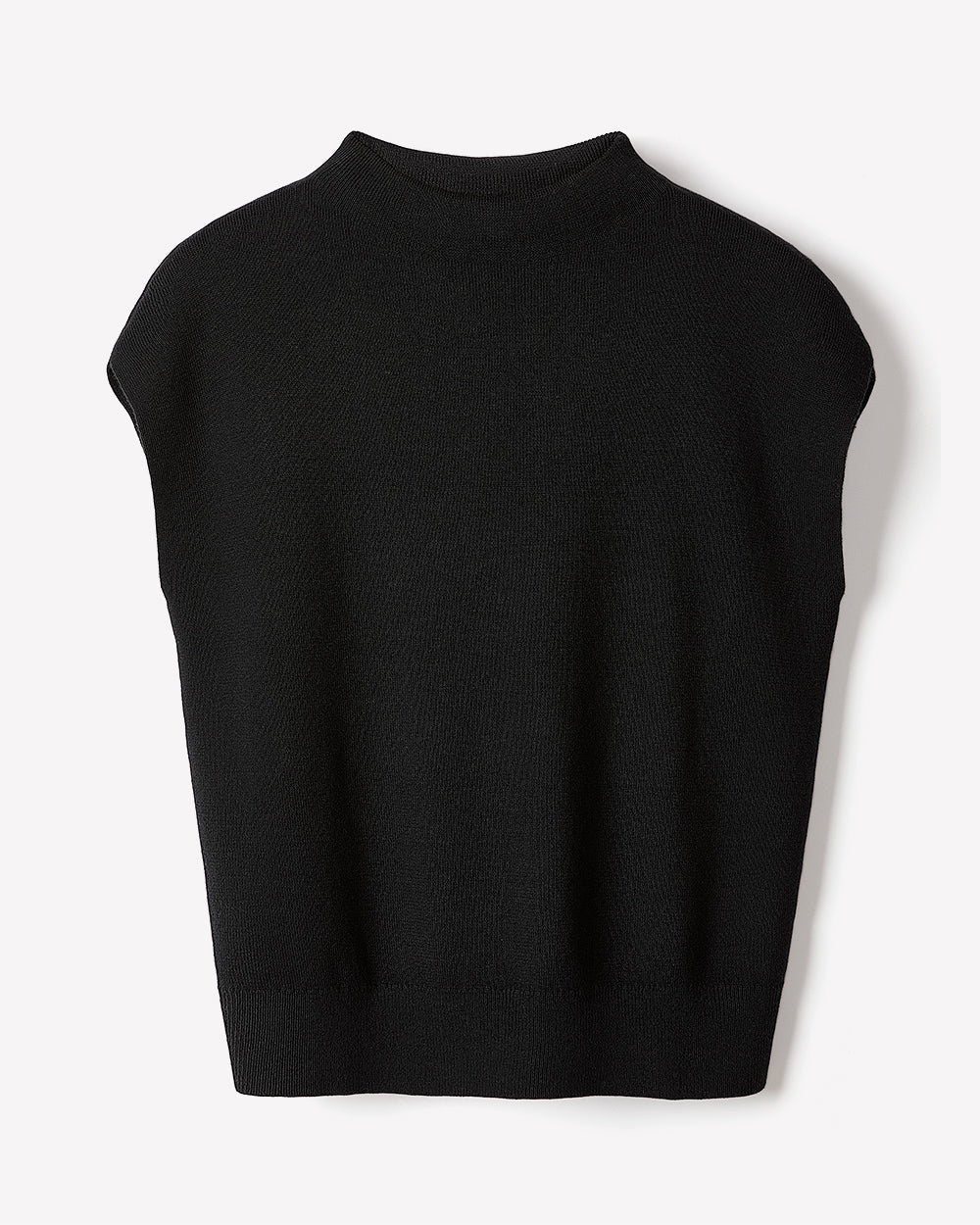Extended-Sleeve Funnel-Neck Sweater