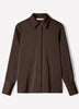 Woven Satin Long Sleeve Shirt