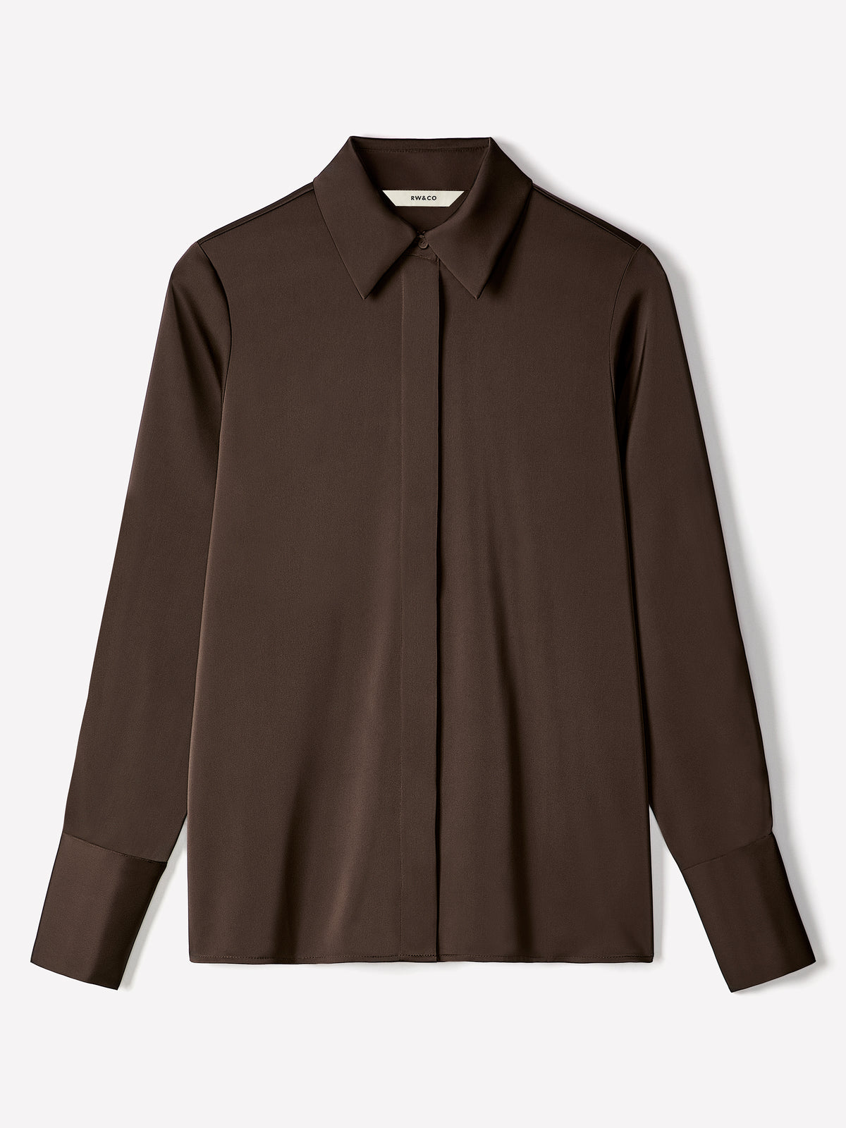 Woven Satin Long Sleeve Shirt