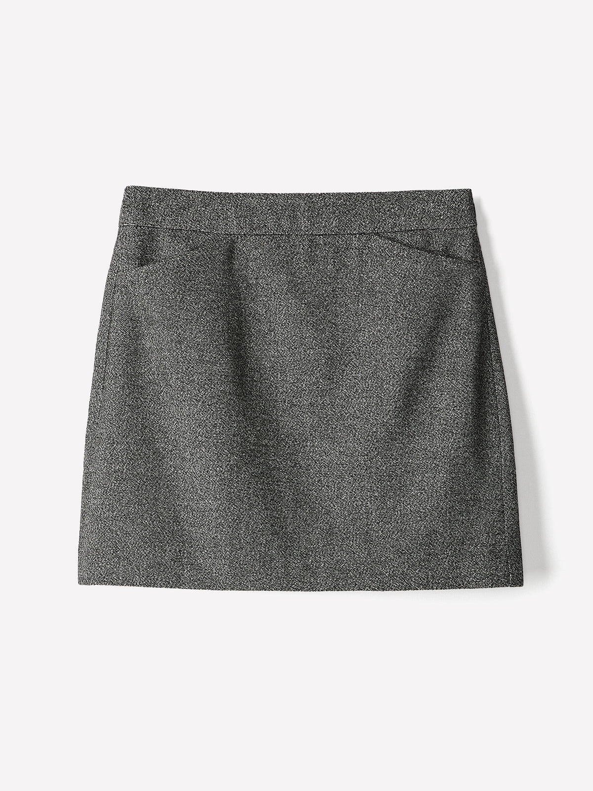 A-Line Mini Skirt Heavy Tweed Wool Blend