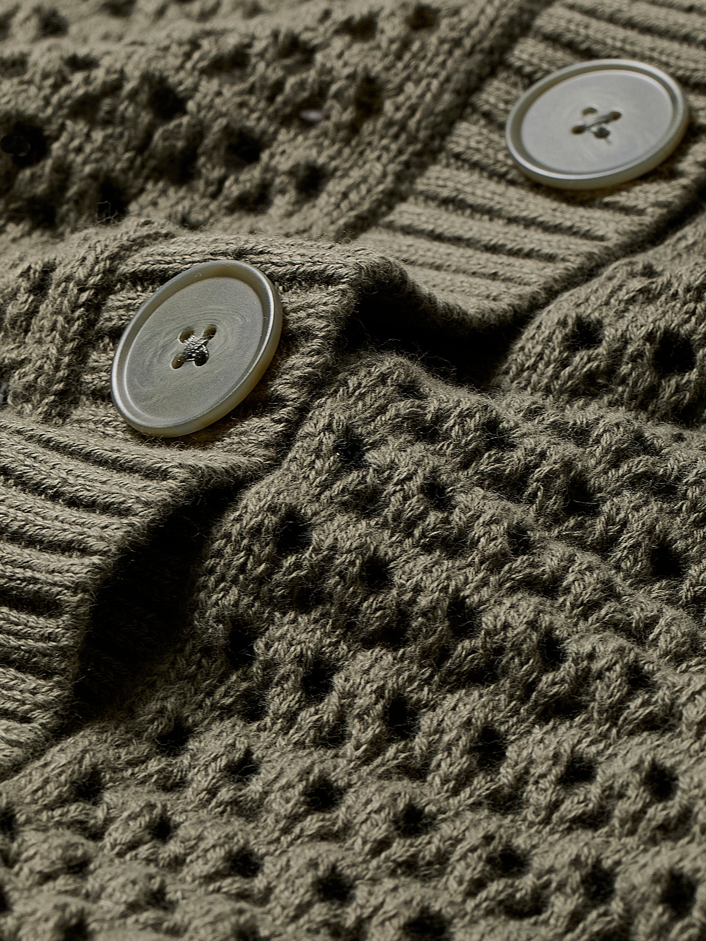 Cardigan en Mailles Ajourées à Manches Longues