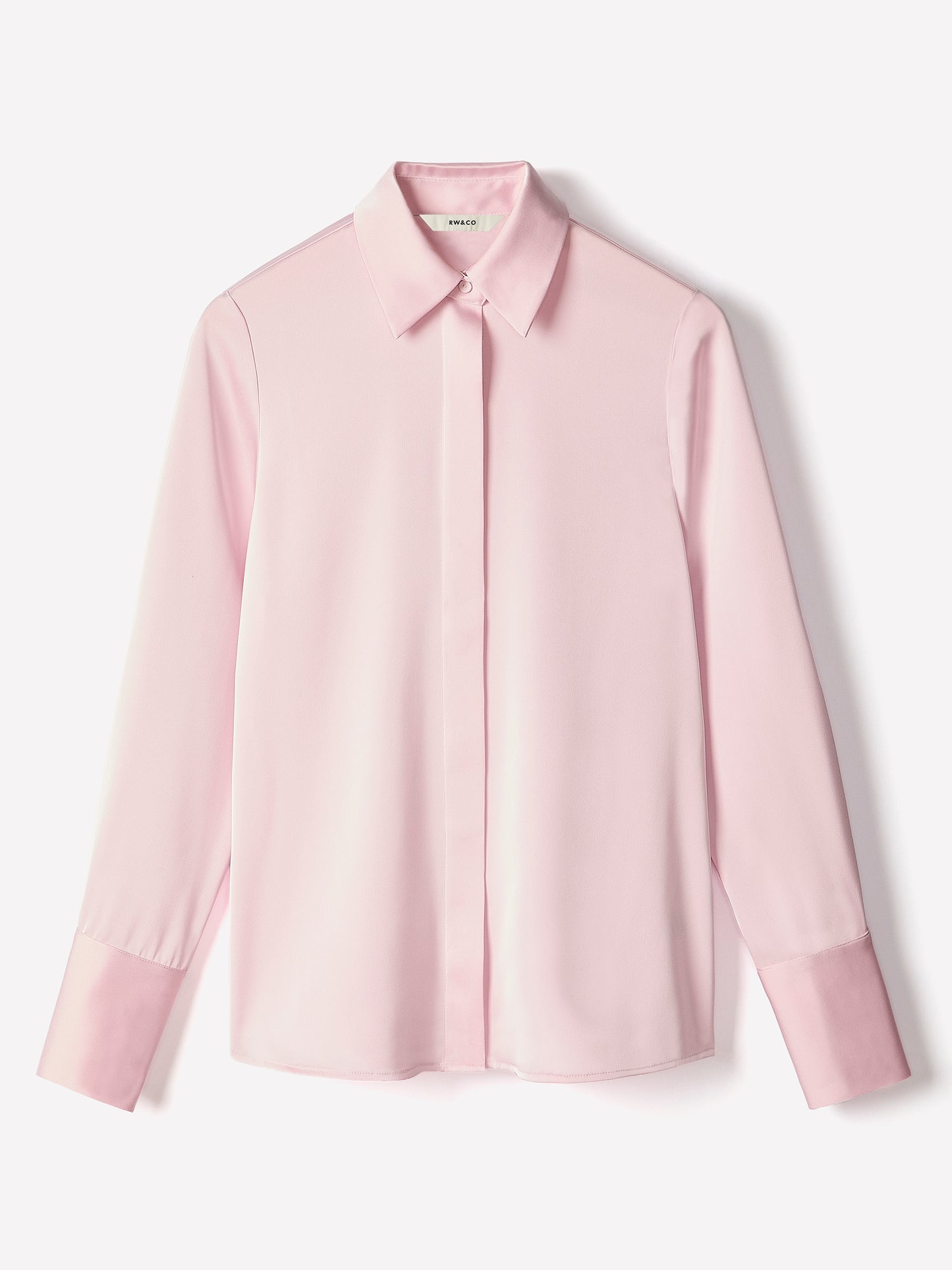 Woven Satin Long Sleeve Shirt