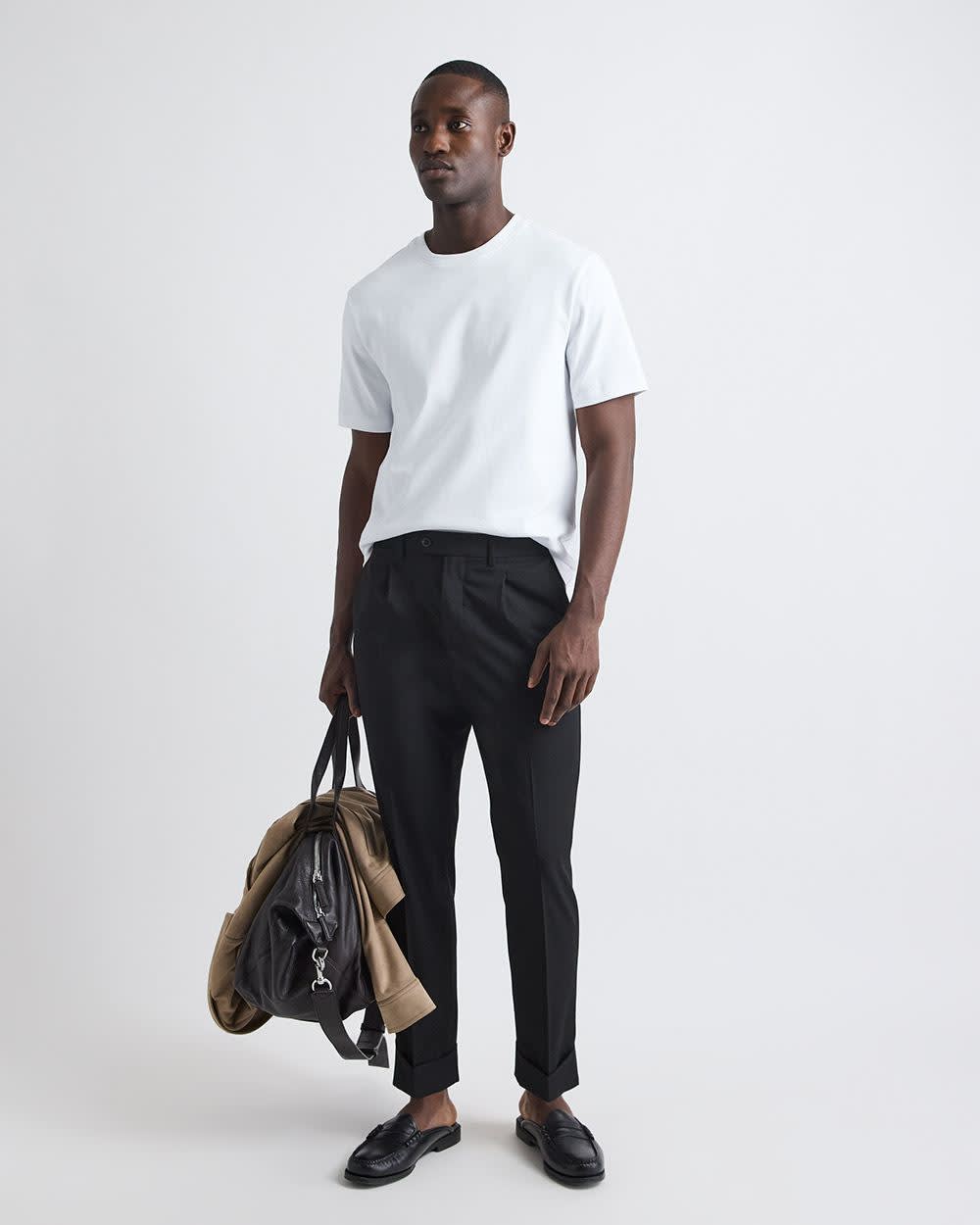 Refined Solid Interlock Cotton Crew-Neck Tee