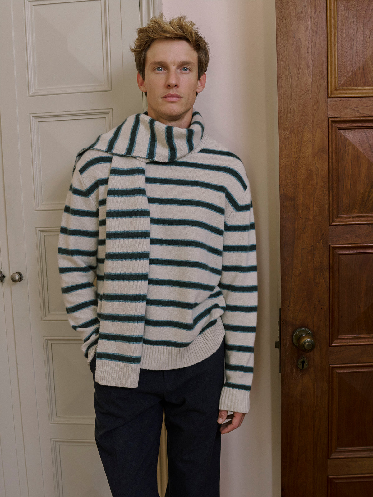 Striped Lambswool Crew-Neck Sweater