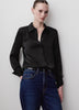 Woven Satin Long Sleeve Shirt