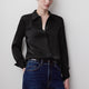 Woven Satin Long Sleeve Shirt