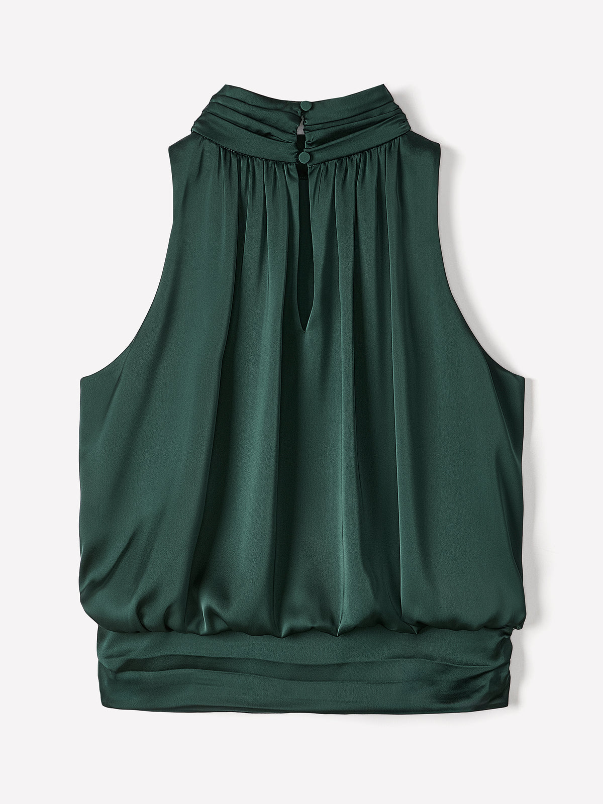 Satin Sleeveless Halter Blouse