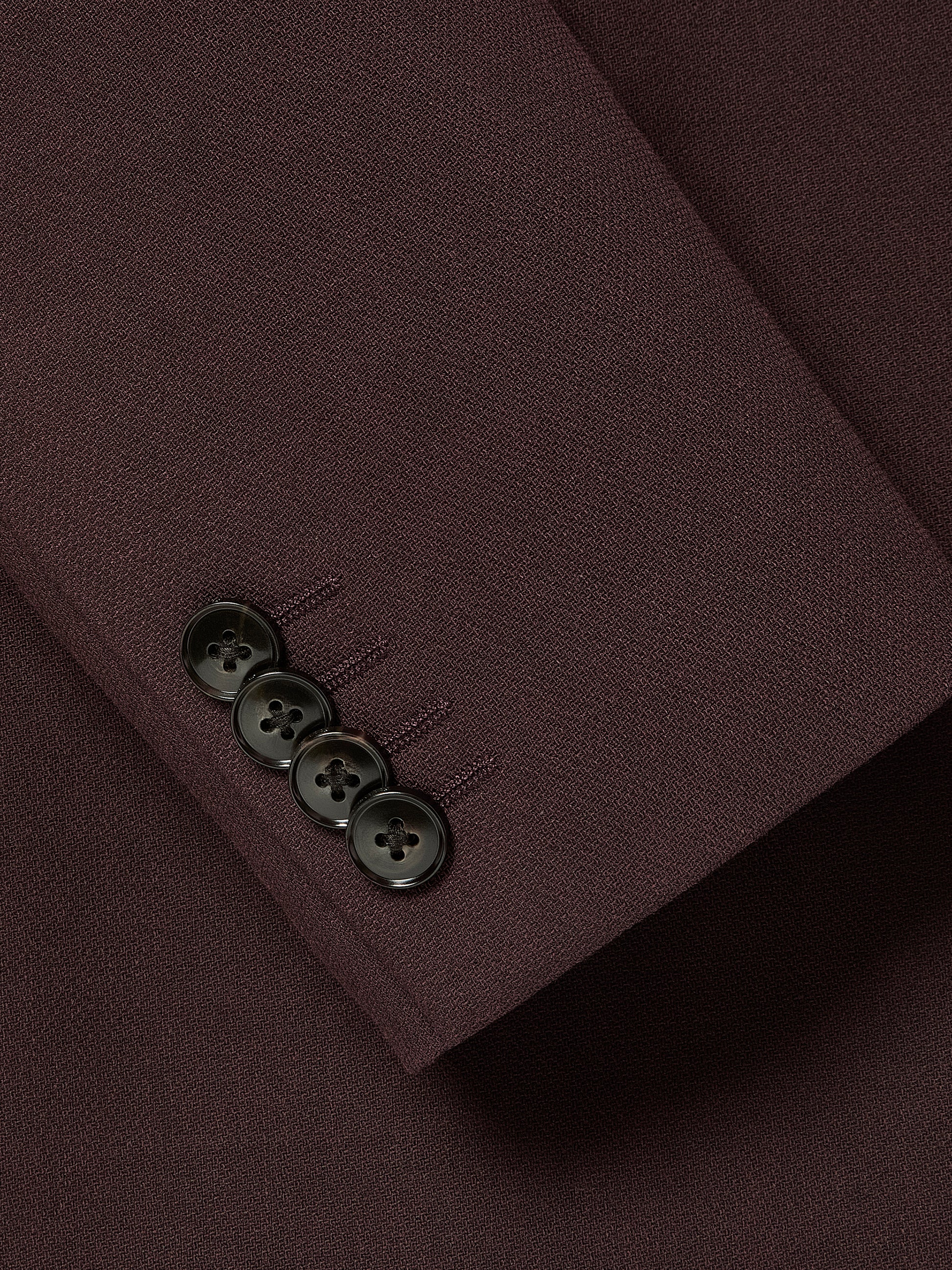 Slim Fit Woven Blazer in Burgundy