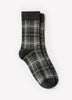 Crew Socks Plaid Pattern Cotton Blend