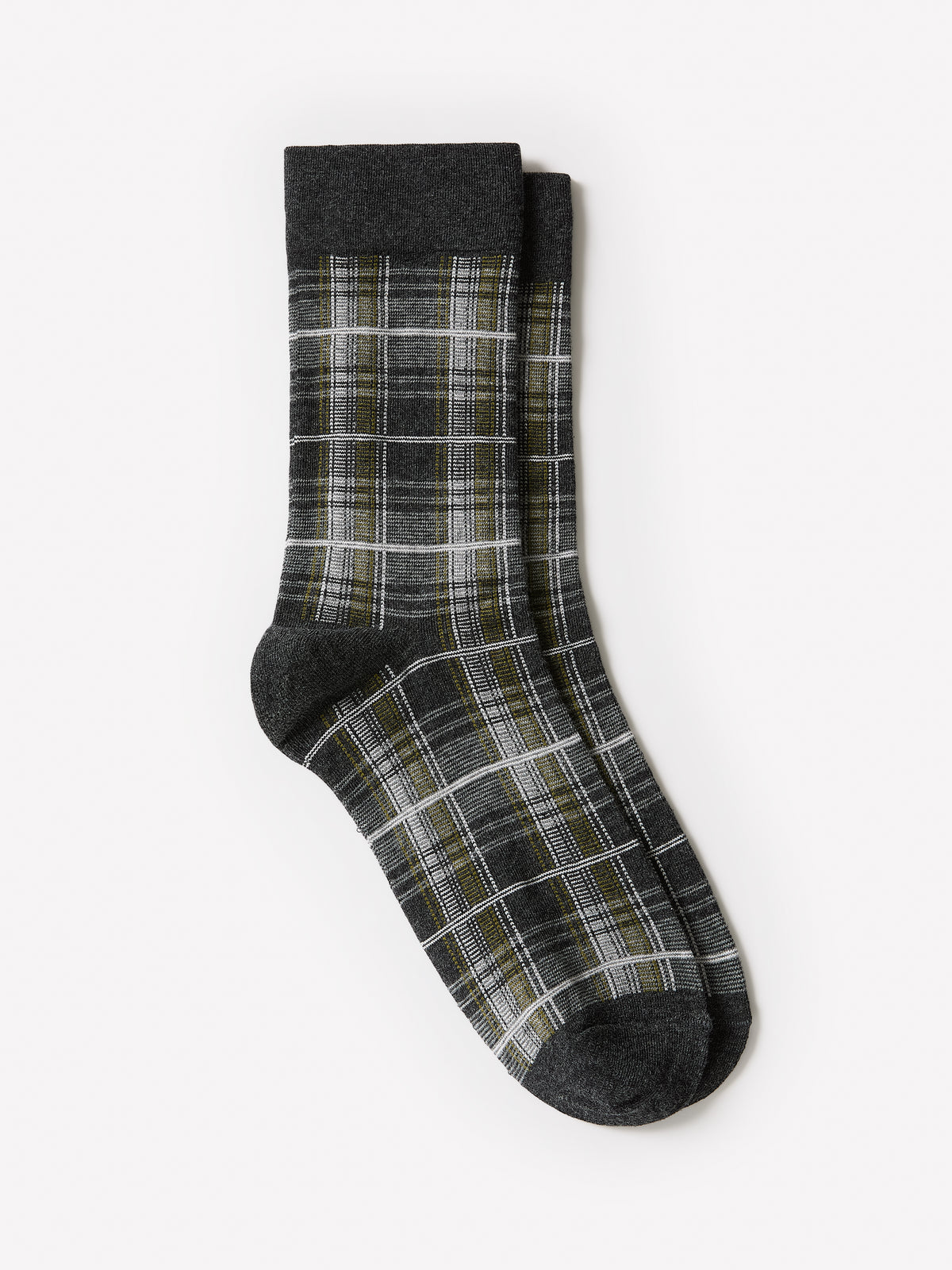 Crew Socks Plaid Pattern Cotton Blend