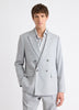 Tailored Fit Double-Breasted Striped Suit Blazer