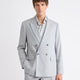 Tailored Fit Double-Breasted Striped Suit Blazer