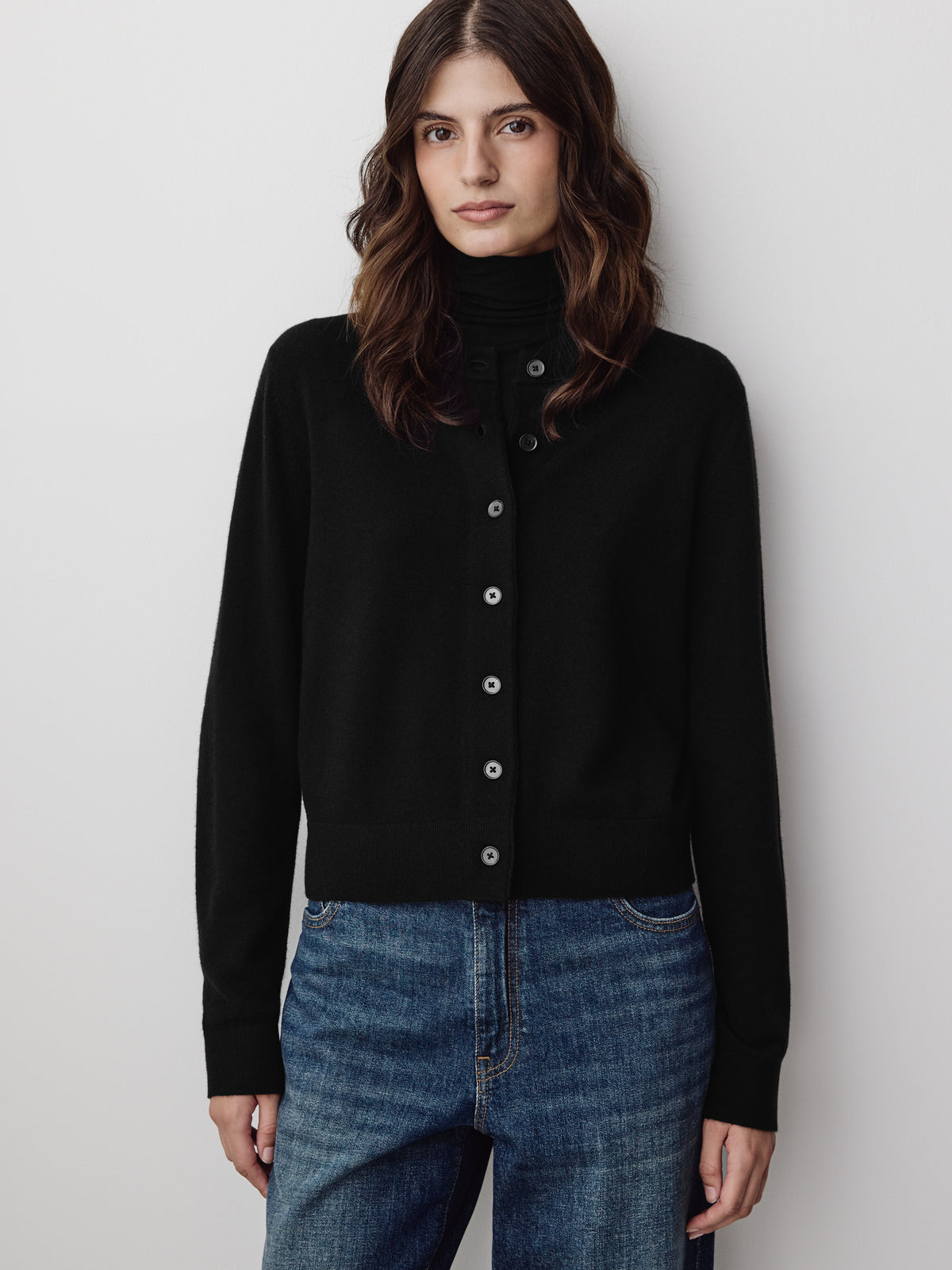 Knit Sweater Cardigan Women 100% Merino Wool Classic Fit