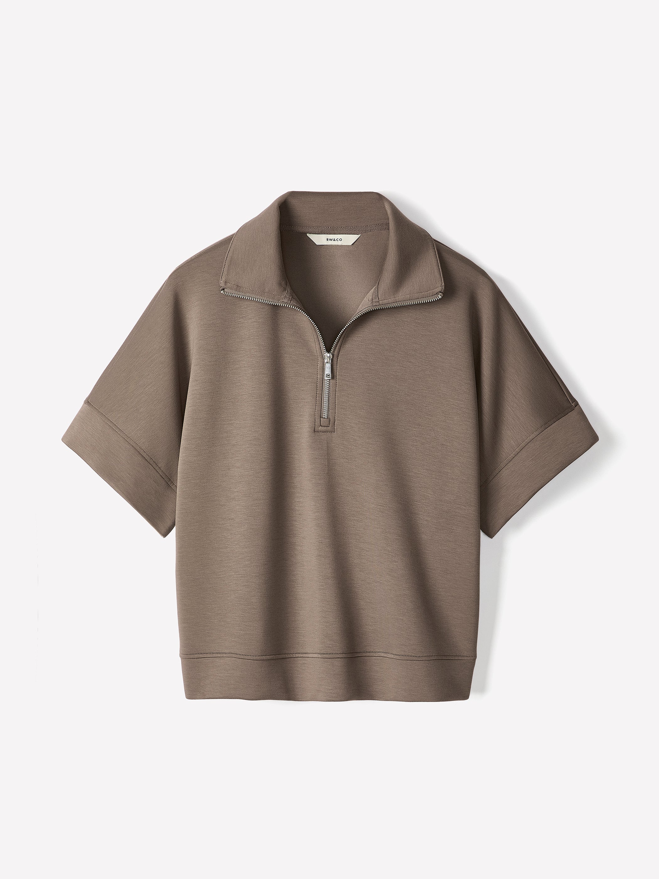 Women's Half-Zip Mock-Neck Knit Top 3/4 Sleeve – RW&CO