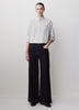 Cropped Oxford Stripe Button-Down Shirt